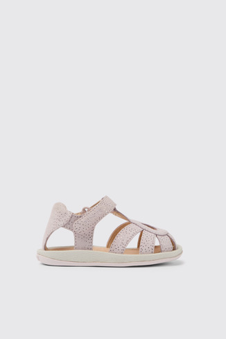 Bicho Sandales en nubuck rose effet pailleté