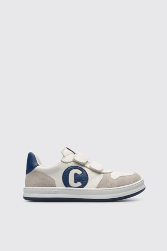 Side view of Runner White sneaker for kids