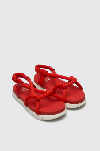 Alternative image of K800455-003 - Oruga - Red knotted sandal for kids