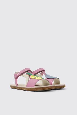 Twins Sandalias rosas de piel para niña