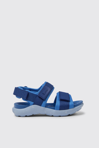 Side view of Wous Blue sandals for kids
