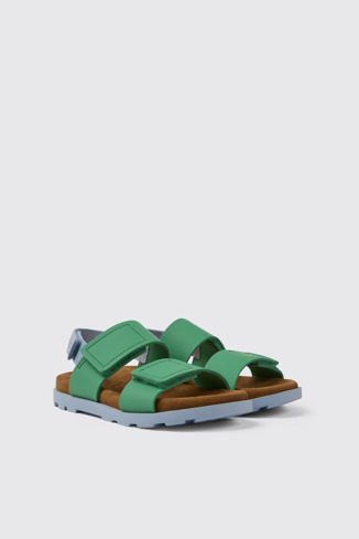 Brutus Sandal Sandalias en azul y verde de piel para niños