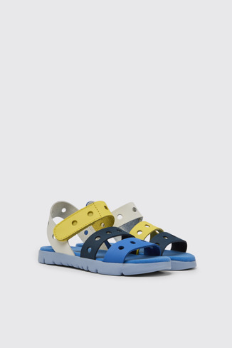 Front view of Twins Multicolored leather sandals for kids