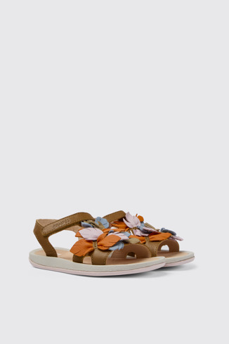Twins Sandalias cafés de piel para niña
