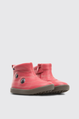 Front view of Twins Pink TWINS zip ankle boot for girls