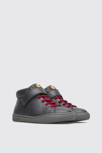 Front view of Peu Touring Dark grey ankle boot for boys