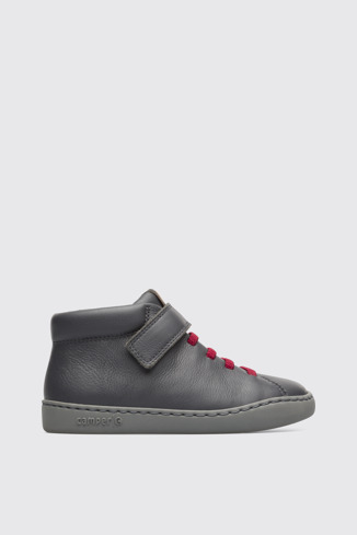 Side view of Peu Touring Dark grey ankle boot for boys