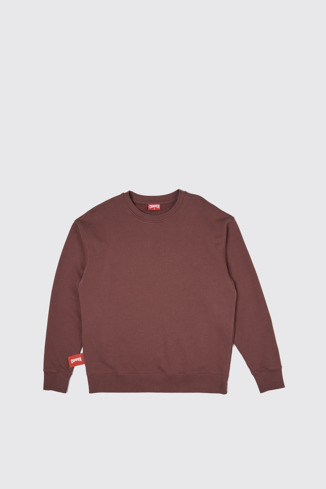 Side view of Sweatshirt Burgundy sweatshirt with horse print