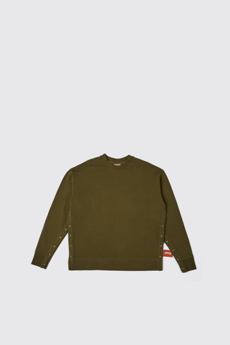 Side view of Sweatshirt  Green-brown unisex sweatshirt