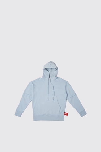 Side view of  Hoodie Light blue unisex hoodie