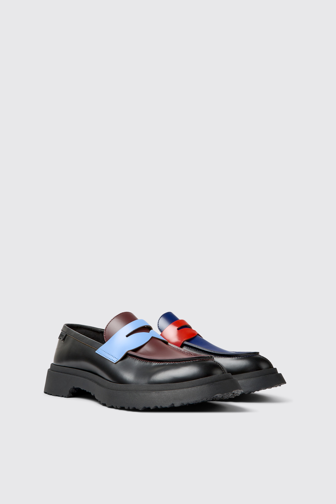 Camper TWINS 27cm ブルー モカシン K100325-001 Playful asymmetrical shoes. Camper's 30th anniversary of the