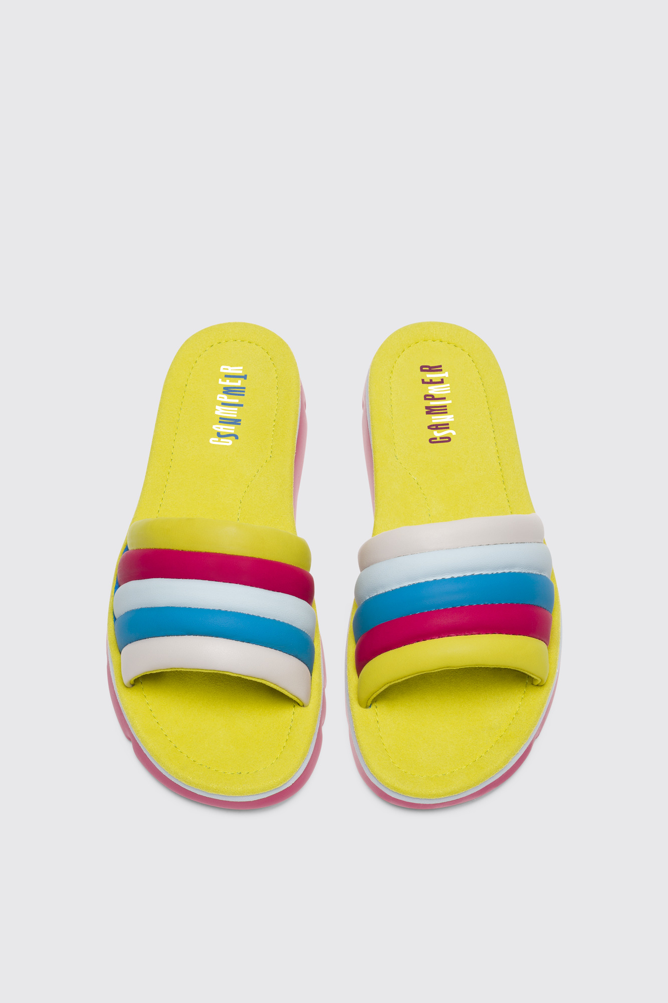 yellow multicolor sandals