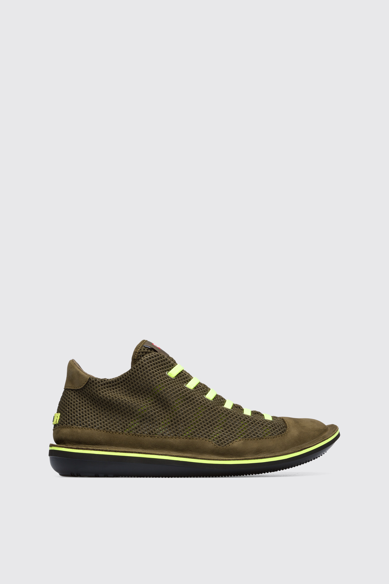 Camper Beetle K300327-002 Mens Green Canvas Mesh Slip On Euro Sneakers Shoes