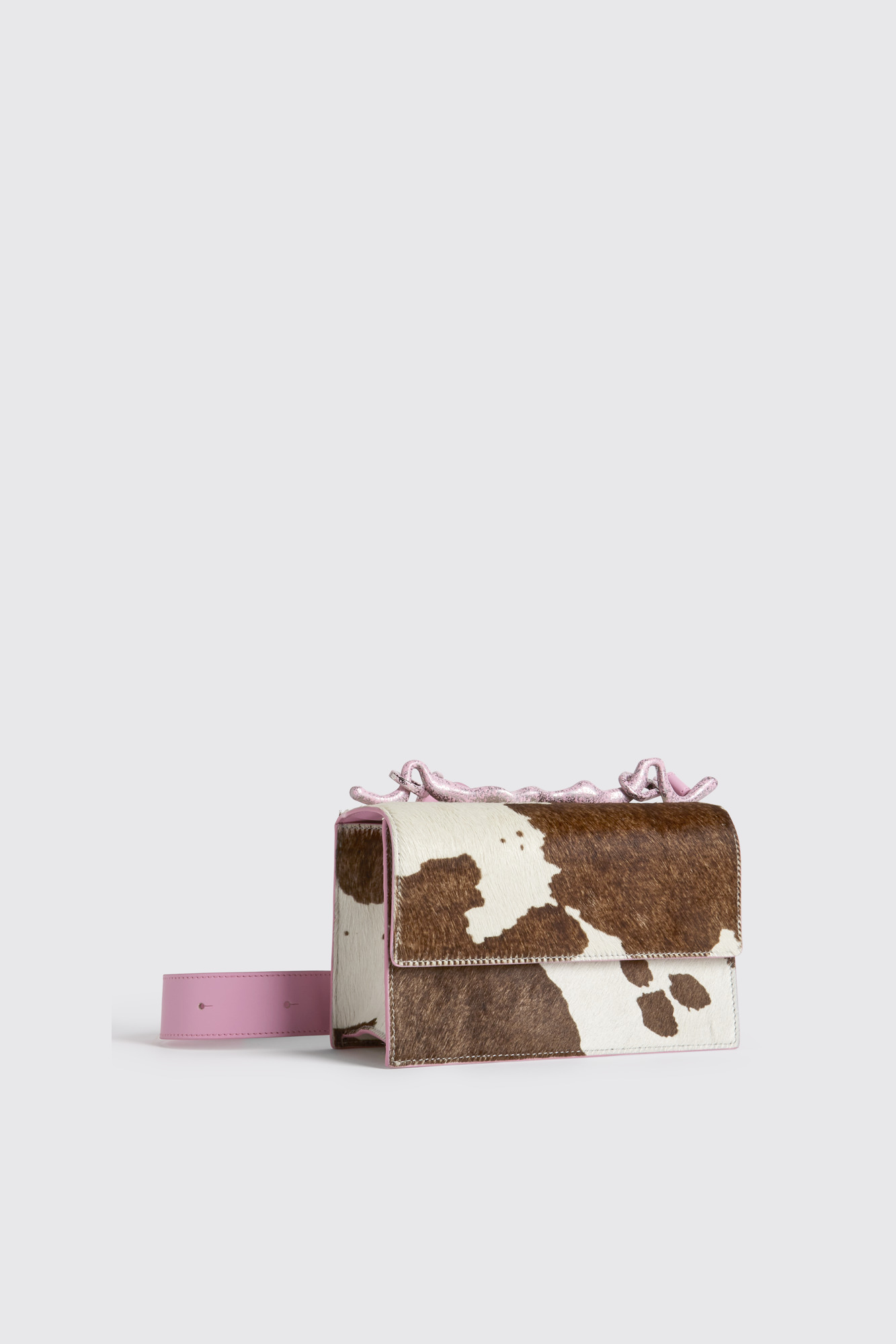 Pink cow print discount purse