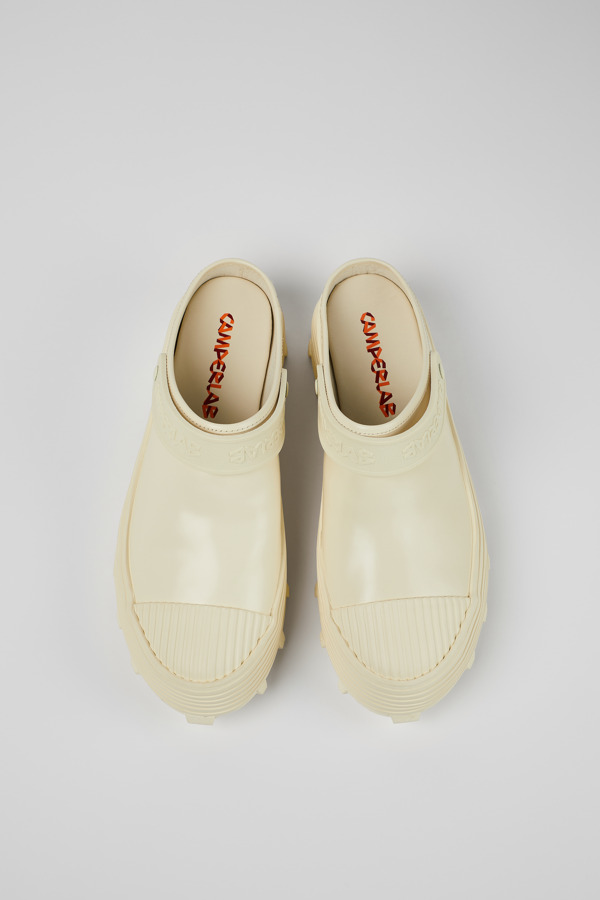 CAMPERLAB Traktori - Unisex Clogs - White, Size 40, Smooth Leather