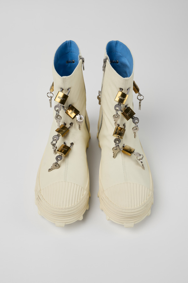 CAMPERLAB Traktori X Samantha Hudson #17 - Unisex Ankle Boots - White, Size 39, Smooth Leather