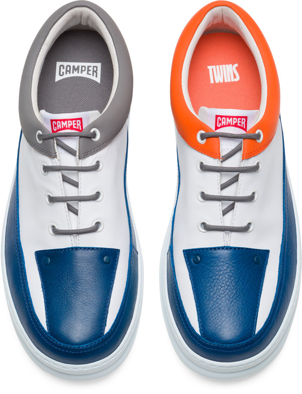 CAMPER Twins - Sneakers Για Ανδρικα - Μπλε,Πορτοκαλί,Λευκό, Μέγεθος 39, Smooth leather - 5