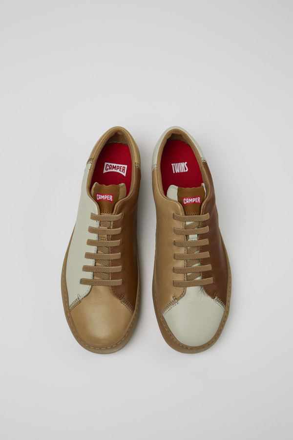 CAMPER Twins - Sneakers Για Ανδρικα - Καφέ,Γκρι, Μέγεθος 40, Smooth Leather