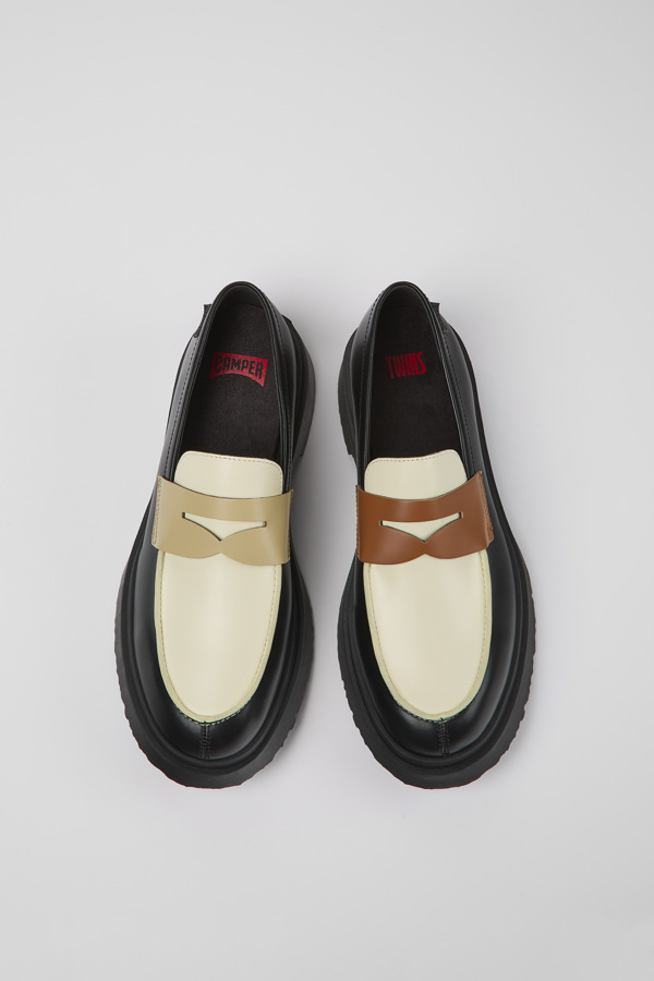 CAMPER Twins - Elegante Schuhe Für Herren - Schwarz,Weiß,Beige, Größe 46, Glattleder
