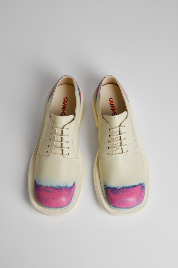 CAMPERLAB MIL 1978 - Elegante Schuhe Für Herren - Weiß,Rosa ,Blau, Größe 44, Glattleder