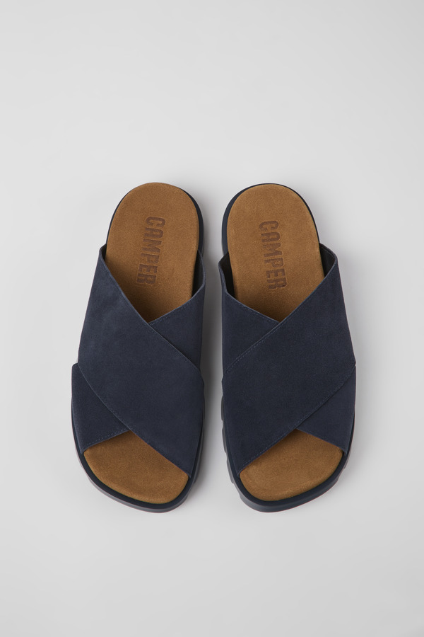 CAMPER Brutus Sandal - Sandals For Men - Blue, Size 40, Suede