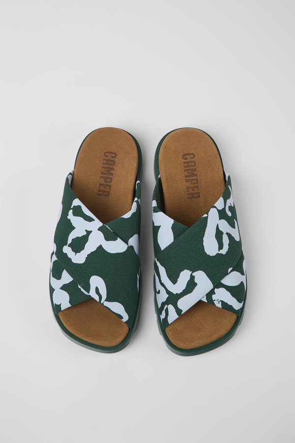 CAMPER Brutus Sandal - Sandals For Men - Green,Blue, Size 45, Cotton Fabric