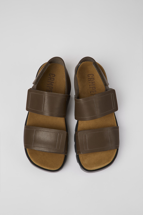 CAMPER Brutus Sandal - Sandals For Men - Brown, Size 43, Smooth Leather