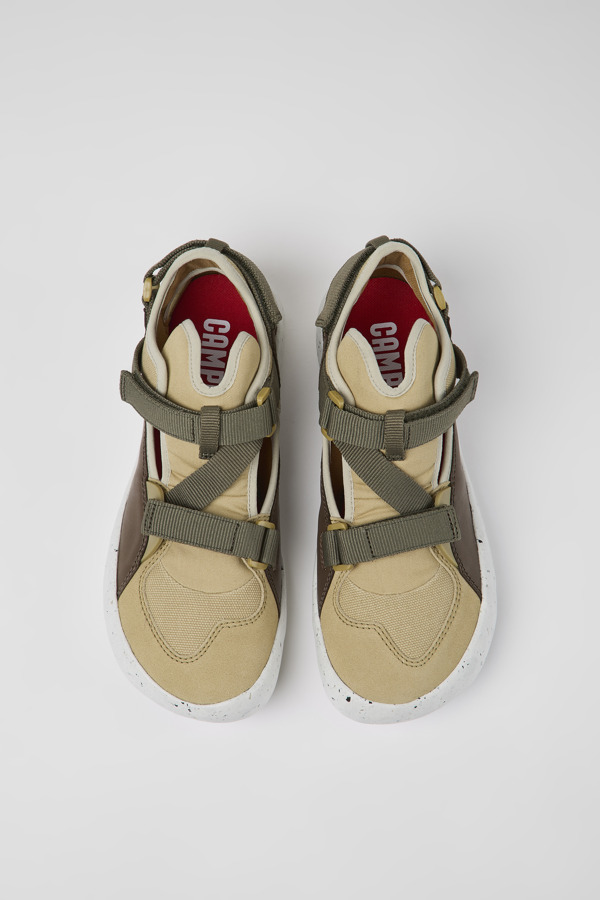 CAMPER Peu Stadium - Sneakers For Men - Beige,Brown, Size 40, Smooth Leather/Cotton Fabric