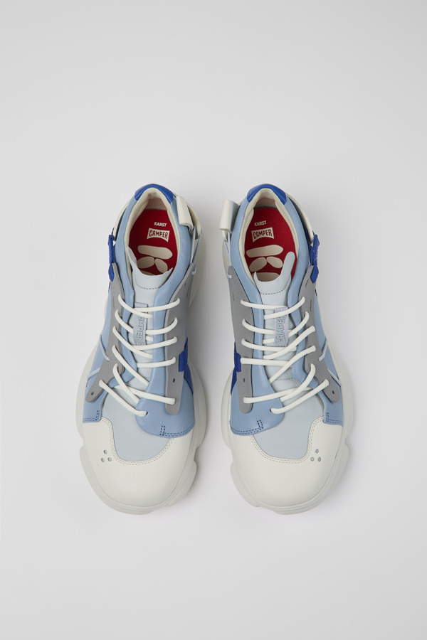 CAMPER Karst - Sneakers Για Ανδρικα - Μπλε,Γκρι,Λευκό, Μέγεθος 40, Smooth Leather/Cotton Fabric
