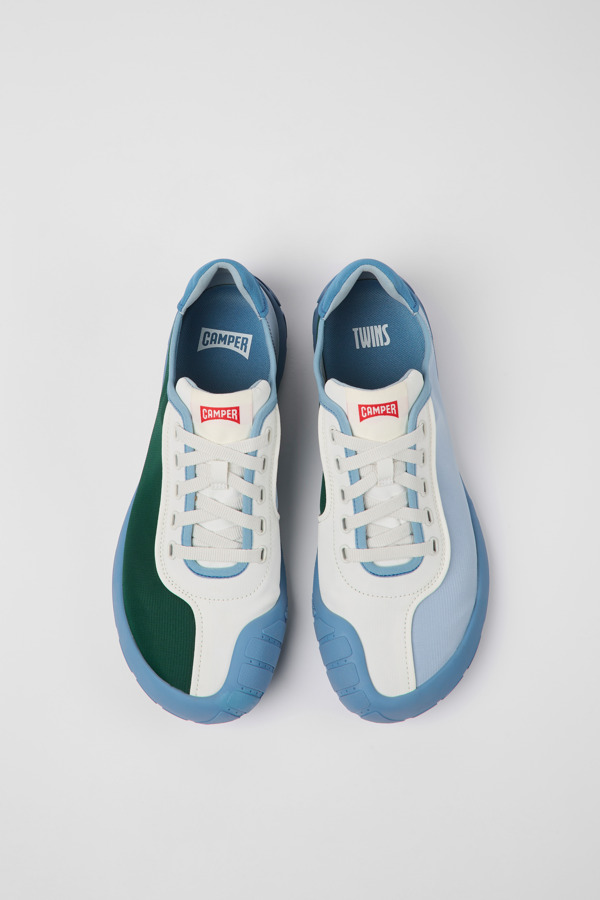 CAMPER Twins - Sneakers For Men - Blue,Green,White, Size 39, Cotton Fabric