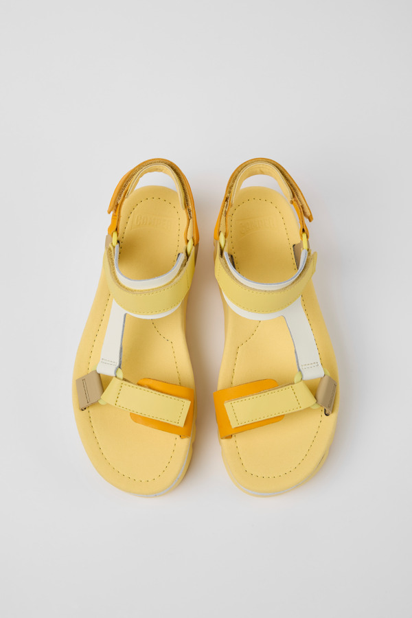 CAMPER Oruga Up - Sandals For Women - Orange,Yellow,Beige, Size 39, Smooth Leather