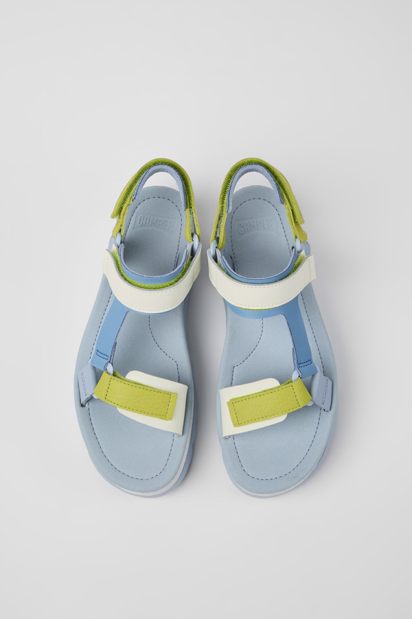 CAMPER Oruga Up - Sandals For Women - Blue,White,Green, Size 37, Smooth Leather