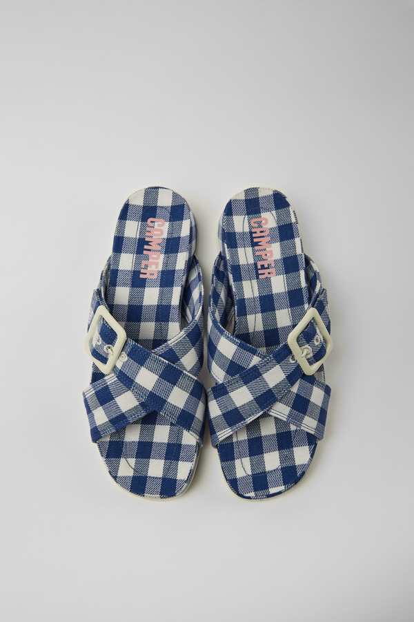 CAMPER Atonik - Sandals For Women - Blue,White, Size 35, Cotton Fabric