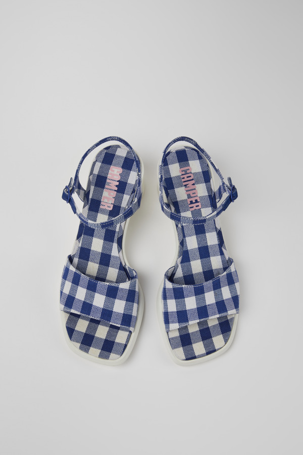 CAMPER Meda - Sandals For Women - Blue,White, Size 38, Cotton Fabric