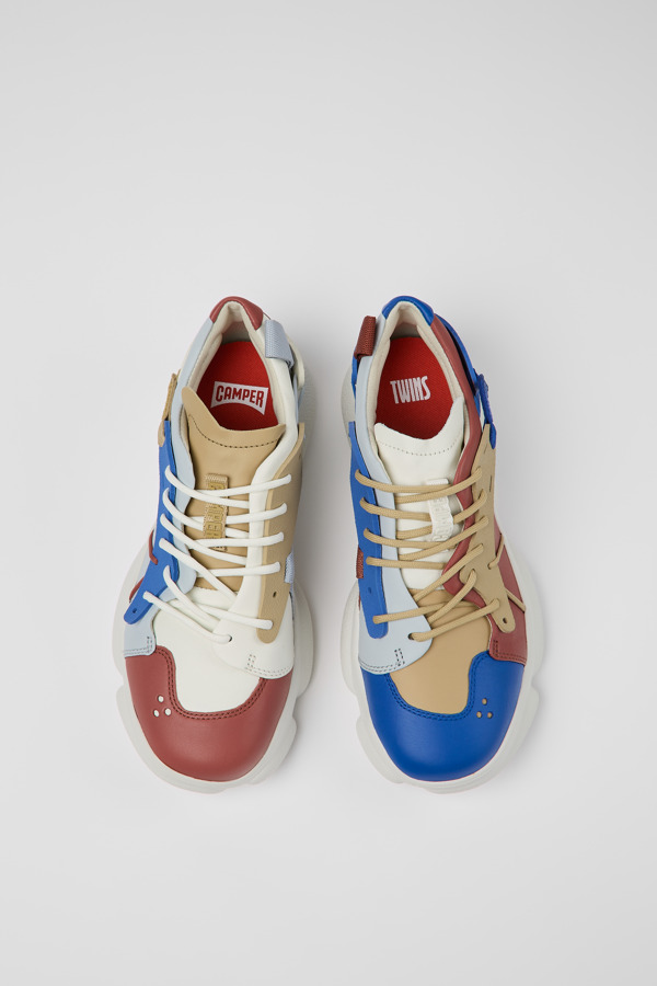 CAMPER Twins - Sneaker Für Damen - Rot,Weiß,Blau, Größe 41, Glattleder/Textile
