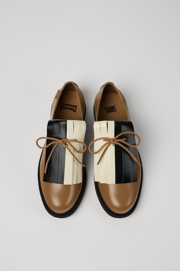 CAMPER Twins - Elegante Schuhe Für Damen - Braun, Größe 42, Glattleder