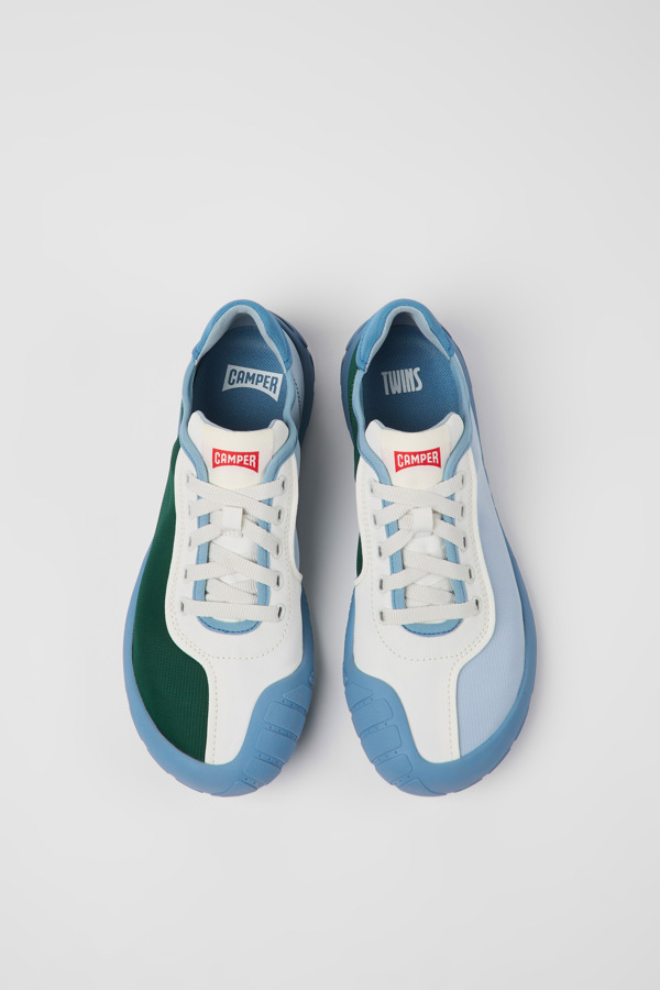 CAMPER Twins - Sneakers For Women - Blue,Green,White, Size 40, Cotton Fabric