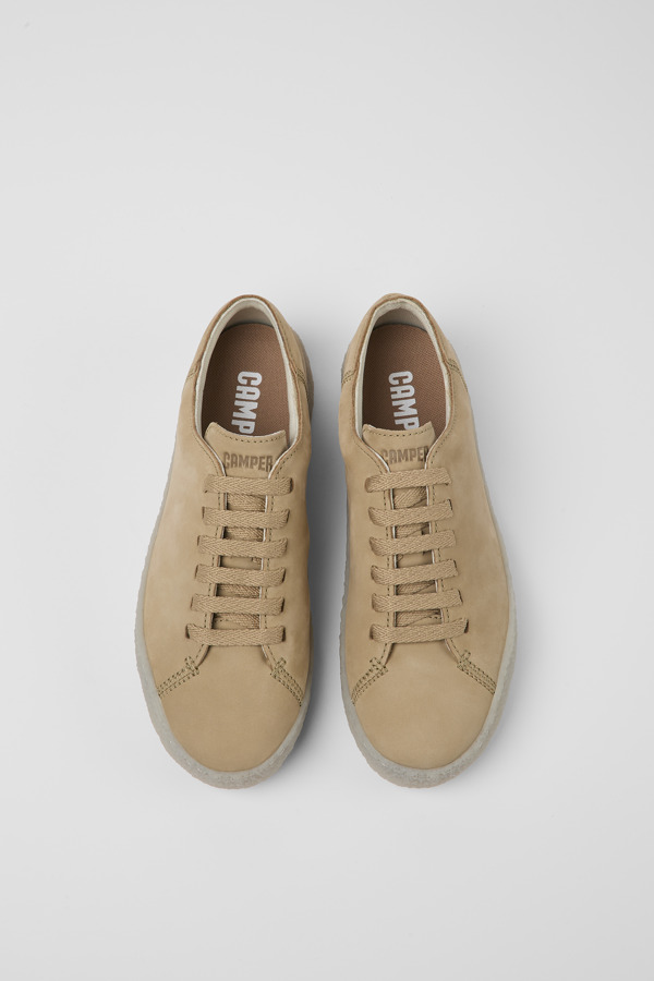 CAMPER Peu Terreno - Lace-up For Women - Beige, Size 38, Suede