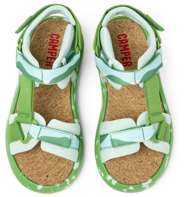  CAMPER Pelotas Flota - Πέδιλα Για Γυναικεία - Πράσινο,Λευκό, Μέγεθος 37, Cotton fabric - 5