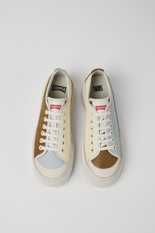 CAMPER Twins - Sneakers Για Γυναικεία - Λευκό,Γκρι,Καφέ, Μέγεθος 35, Smooth Leather