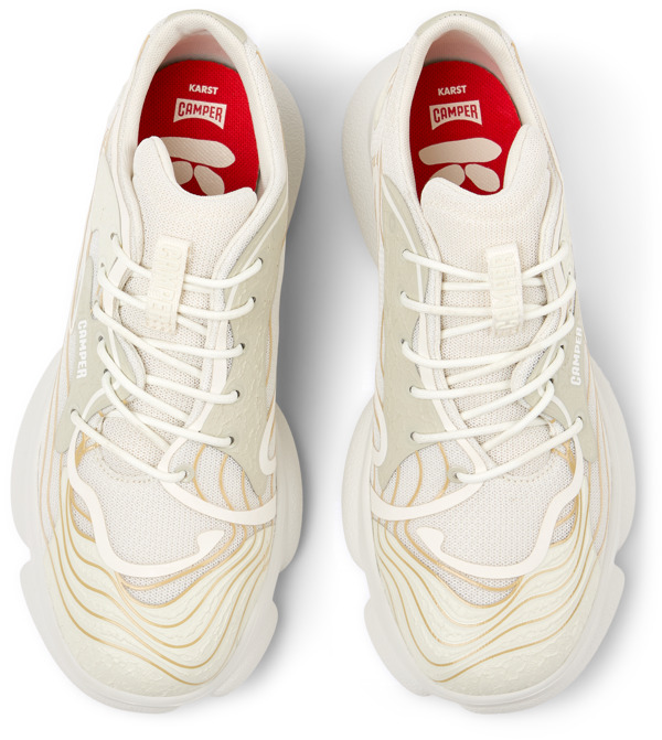  CAMPER Karst - Sneakers Για Γυναικεία - Λευκό,Γκρι,Μπεζ, Μέγεθος 41, Cotton fabric - 5