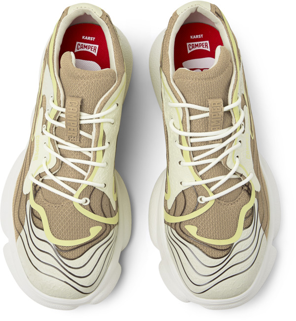  CAMPER Karst - Sneakers Για Γυναικεία - Μπεζ,Γκρι,Λευκό, Μέγεθος 38, Cotton fabric - 5