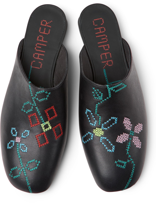  CAMPER Twins - Clogs Για Γυναικεία - Μαύρο, Μέγεθος 35, Smooth leather - 5