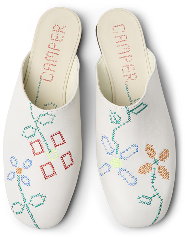  CAMPER Twins - Clogs Για Γυναικεία - Λευκό, Μέγεθος 38, Smooth leather - 5