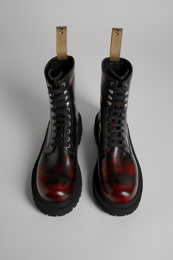 CAMPERLAB Eki - Boots For Men - Black,Red, Size 8, Smooth Leather