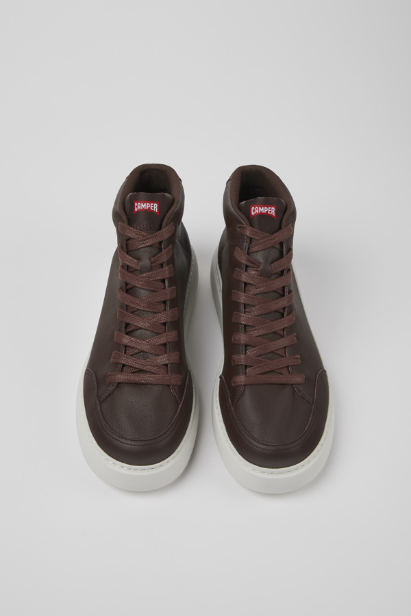 CAMPER Runner K21 - Sneakers Voor Heren - Kastanjebruin, Maat 45, Smooth Leather