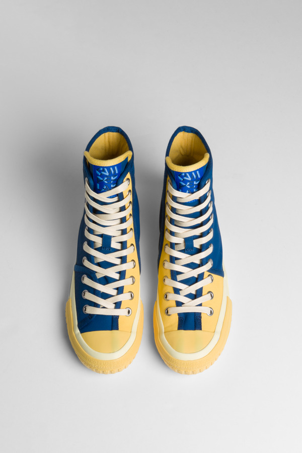CAMPERLAB Twins - Sneakers For Women - Blue,Yellow, Size 37, Cotton Fabric