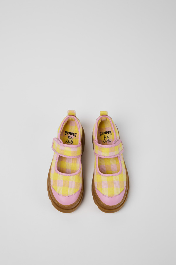 CAMPER Brutus - Ballerinas For Girls - Pink,Yellow, Size 9.5, Cotton Fabric/Smooth Leather