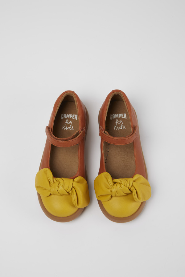 CAMPER Duet - Ballerinas For Girls - Brown,Yellow, Size 27, Smooth Leather