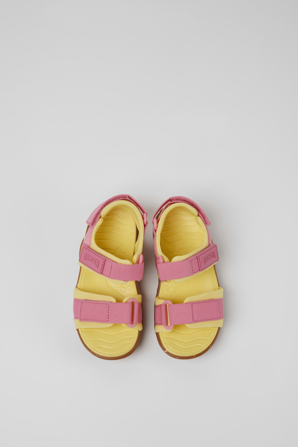 CAMPER Wous - Sandals For Girls - Pink,Yellow, Size 36, Cotton Fabric